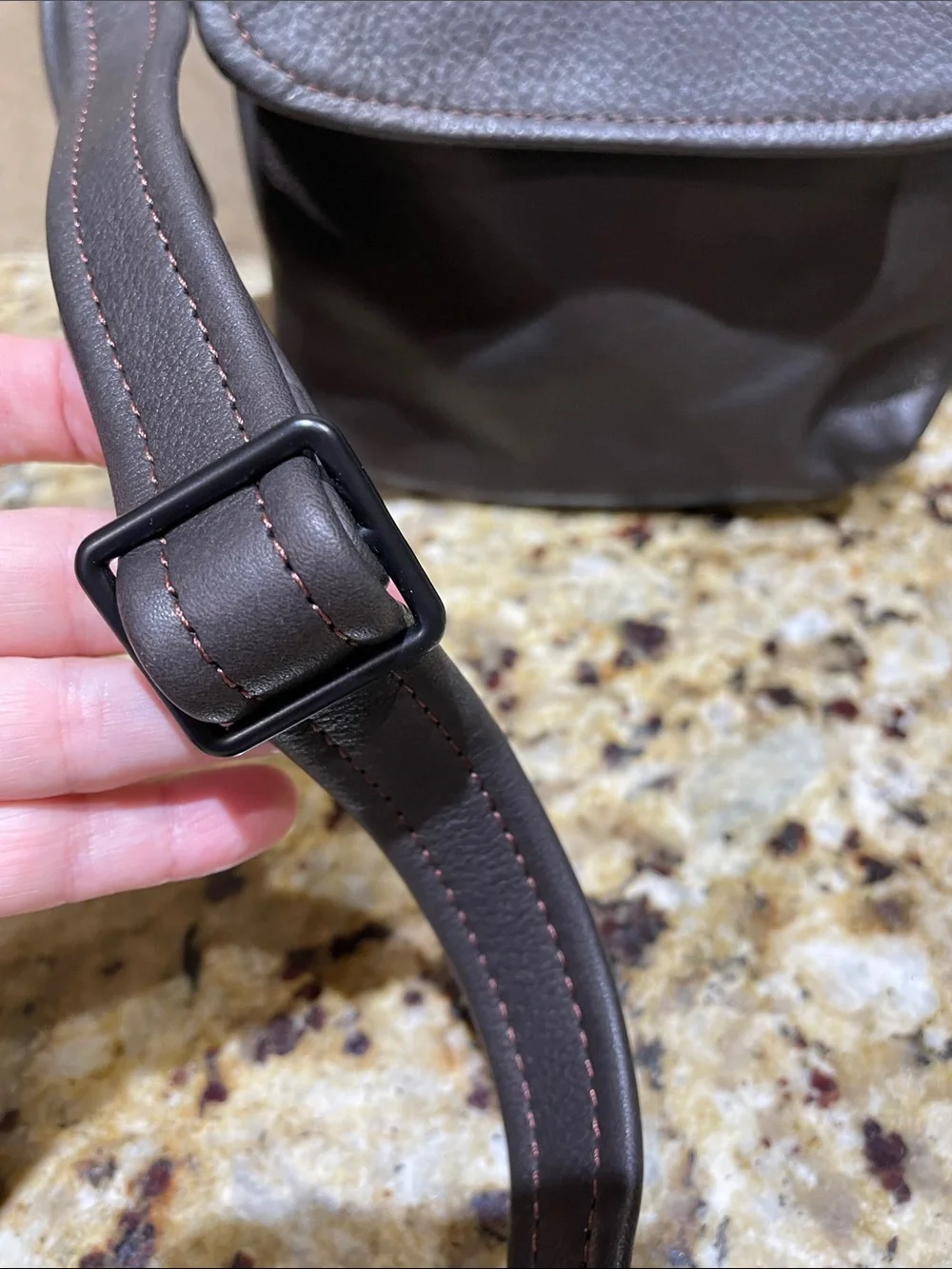 STICKMAN LEATHER Dark Brown Leather Messenger Crossbody